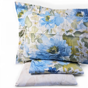 Mirabello double sheets in blue SCENTED BLOSSOM flannel