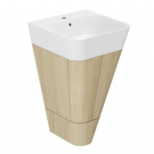 Build collection floor-standing cabinet in White Elm, Natural Elm or Cement finish