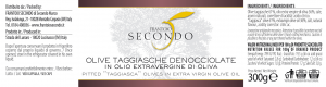 Olive taggiasche denocciolate in olio extra vergine di oliva | Barattolo da 300 gr.