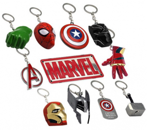 Set Portachiavi + Targhetta Metallici Marvel Avengers
