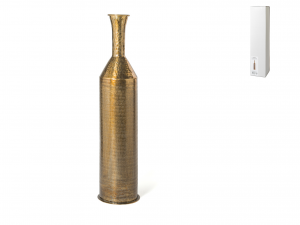 H&H Vaso chennai in alluminio decorato inciso a texture colore ottone cm 17x75