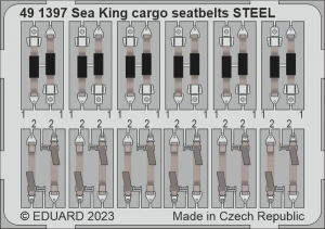 EDUARD 491397 - Sea King HU 5 cinture di sicurezza cargo acciaio parti fotoincise per Airfix
