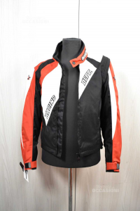 Motorcycle Jacket Woman Byxor Red Black White Size S With Protections And Layer Wintery