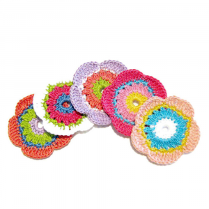 Fiore colore tenue ad uncinetto 5 cm - 10 PEZZI - Crochet by Patty