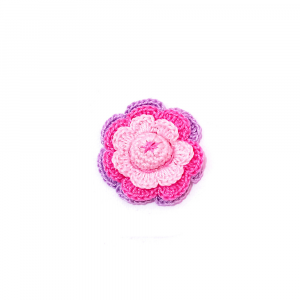 Fiore rosa e lilla ad uncinetto 5 cm - 10 PEZZI - Crochet by Patty