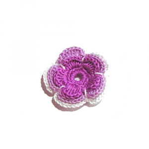 Fiore bianco, violetto e lilla ad uncinetto 4 cm - 10 PEZZI - Crochet by Patty