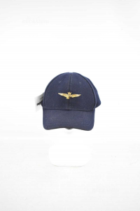 Hat With Peak Aereonautica Military 50% Wool Blue