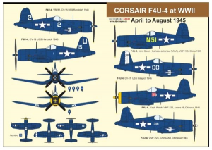Corsair F4U-4 decals 1/72 - DP CASPER 72033