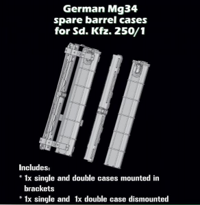 Valigie di ricambio per canne tedesche Mg34 per Sd Kfz 250/1 - 1/35  - SBS MODEL 3D027