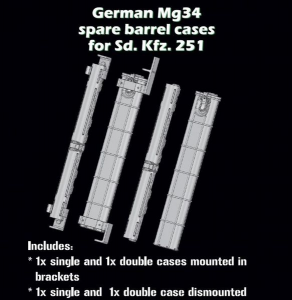 Valigie di ricambio per canne tedesche Mg34 per Sd Kfz 251 - 1/35  - SBS MODEL 3D029