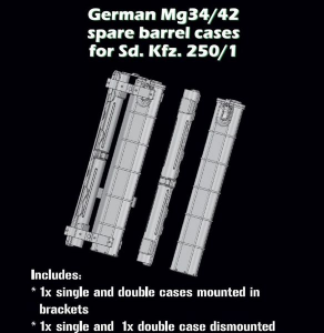 Valigie di ricambio per canne tedesche Mg34/42 per Sd Kfz 250/1 - 1/35  - SBS MODEL 3D028