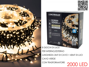 2000 LUCI LED BIANCO CALDO PER ESTERNO PROGRAMMABILI