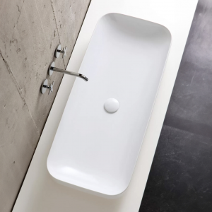 Elegance Soft semi-recessed/supported ceramic washbasin by Azzurra Ceramica