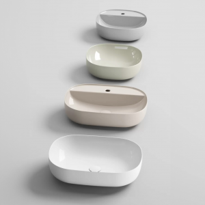 Wall-hung ceramic washbasin with or without hole Elegance Squared by Azzurra Ceramica