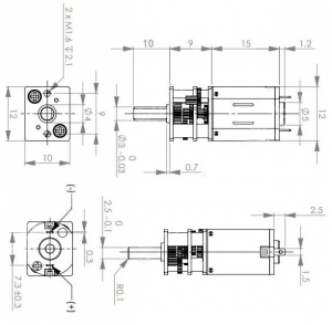 Micro Motoriduttore in metallo 12V – 30 rpm