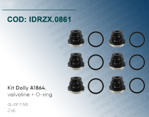 Kit Dolly A1864 Cod. KIT 1864 IDROBASE (ZX.0861) valido per HPE 2 G15 1750, HPE 2 G18 1750, HPE 3 G13 1750, HPE 3.5 G10 1750 ANNOVI REVERBERI composto da valvoline + O-ring