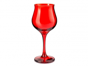 Set 6 calici in vetro rosso vino rosso Wavy cl 37
