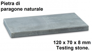 Pietra di paragone naturale per saggio metalli. Misura: 120 x 70 x 8 mm - Testing stone.