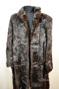 Fur In Real Mink Fur Long Brown Dark Size L