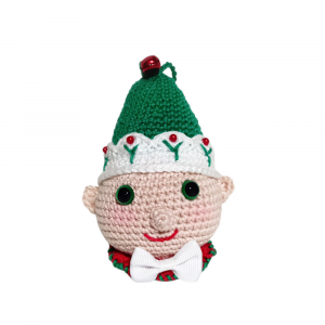 Amigurumi Palla di Natale elfo ad uncinetto 9x13 cm - Crochet by Patty