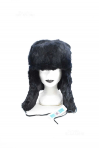Cappello Colbacco Invernale Donna Nuovo In Vera Pelliccia Di Coniglio 100%size Cm 61