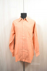 Camicia Uomo Burberry Arancione Tenue Tg 41