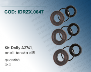 Kit Dolly A2741 Cod. KIT 2741 IDROBASE (ZX.0647) valido per XMA 2 G10 E, XMA 2 G15 E, XMA 2 G22 E ANNOVI REVERBERI composto da anelli tenuta ø15