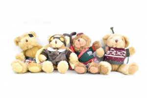4 Peluche The Teddy Bear Collection Aviatore, Scalatore, Golfista E Pirata 20 Cm