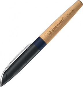 penna Stilografica Ecosostenibile - CO2 neutral - STABILO Grow in Blu Mirtillo/Faggio - Cartuccia inclusa
