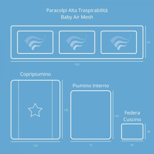 Babysanity- Set Paracolpi Lettino Alta Traspirabilità Piumino Copripiumino  Sfoderabile Federa 100% Cotone Made in Italy (Piccole Stelle Grigio) :  : Prima infanzia