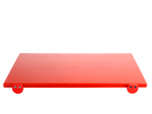 BERTOLI Tagliere plastica rosso con batterie 60x40x2 Utensili da cucina