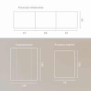 Paracolpi Lettino Sfoderabile Piumino Completo di Federa Copripiumino