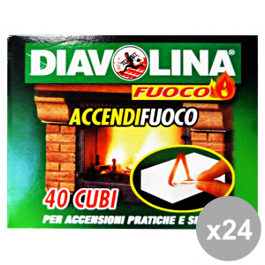 Set 24 DIAVOLINA Accendifuoco X 40 Cubi Barbecue & pic-nic