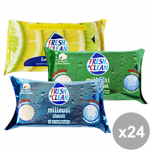 Set 12 FRESH & CLEAN fresh&clean salviette milleusi x 12 classic-musk-lemon igienici sanitari