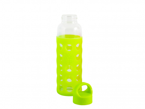 H&H Set 3 Bottiglia Borosilicato/Silicone Verde Tappo Plastica 0,36 Cl