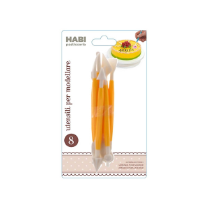 HABI Set 12 x 8 attrezzi dolci polipropilene ass Pasticceria e Cake Design