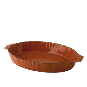 HABI Pirofila stoneware ovale con manico arancio 31 Utensili da cucina