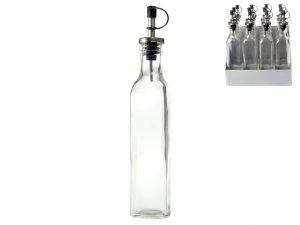 HOME Set 12 Bottiglie Vetro Trasparente Tappo Dosatore 250 Arredo Tavola
