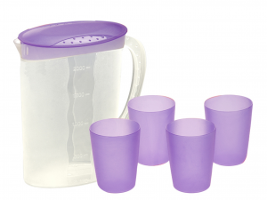 OKT Set brocca polipropilene con 4 bicchieri purple Arredo tavola