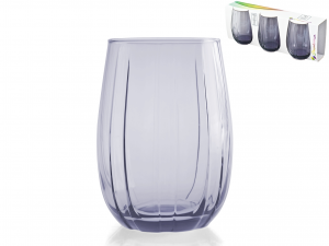PASABAHCE Confezione 3 Bicchieri Linka Purple 38 Cl In Pasta Di Vetro