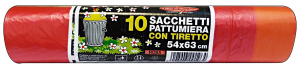 PETER PAN PLAST Sacchi 54x63 ROSA Con Tiretto X 10 Pezzi Riordino