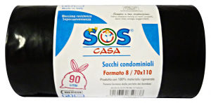 SOS CASA Sacchi 70x110 Neri X 8 Pezzi Riordino