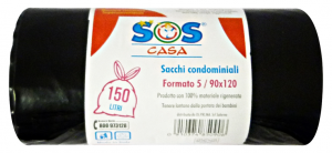SOS CASA Sacchi 90x120 Neri X 5 Pezzi Riordino