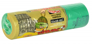 VIROSAC  Sacchi 55X60 Verde Maniglie 15 Pezzi Riordino