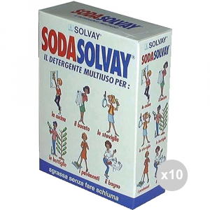 Set 10 SOLVAY Soda kg 1 detergente per la pulizia della casa
