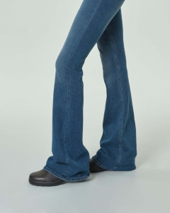 Jeans PA302 flare blu super stone washed