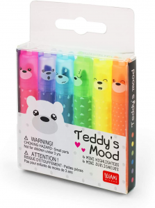 Legami Set di 6 Mini Evidenziatori Teddy's Mood