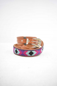 Belt In Genuine Leather With Colors