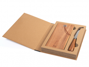 Set coltello e tagliere Taste in legno di acacia 10x22 cm