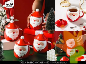 Mood Tazza natalizia in ceramica con coperchio e cucchiaio a incastro 450ml